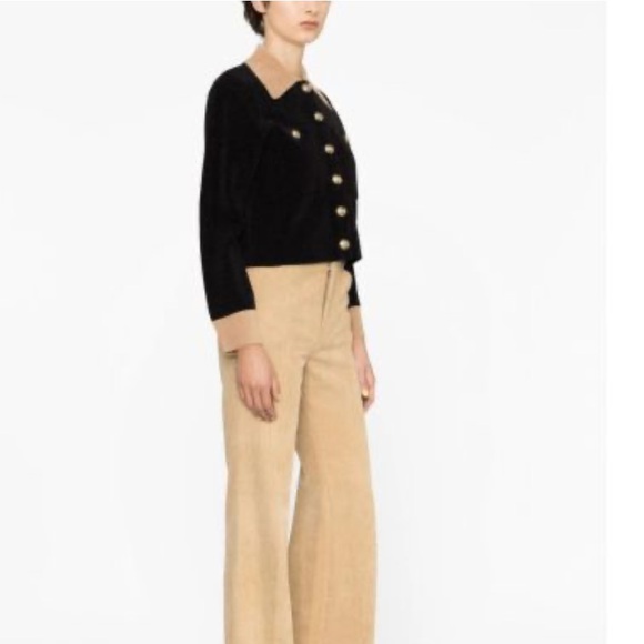 SANDRO embossed-button knit cardigan - Black - Picture 5 of 10